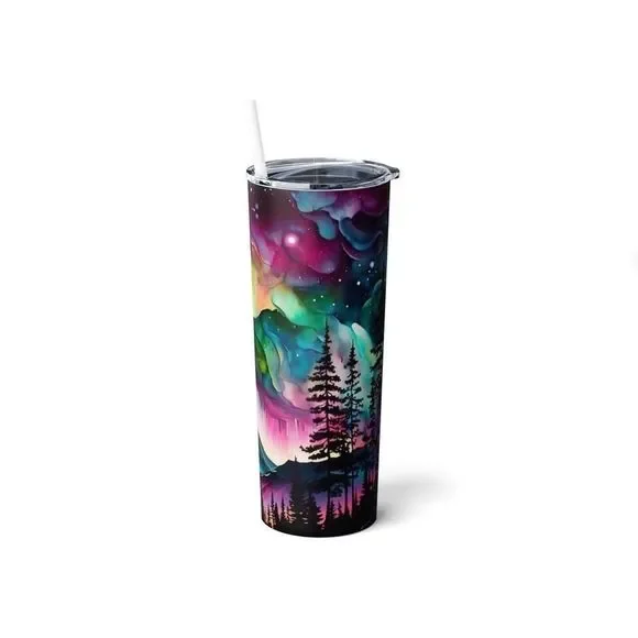 Northern Lights 20oz Steel Tumbler With Straw - Picture 3 of 8